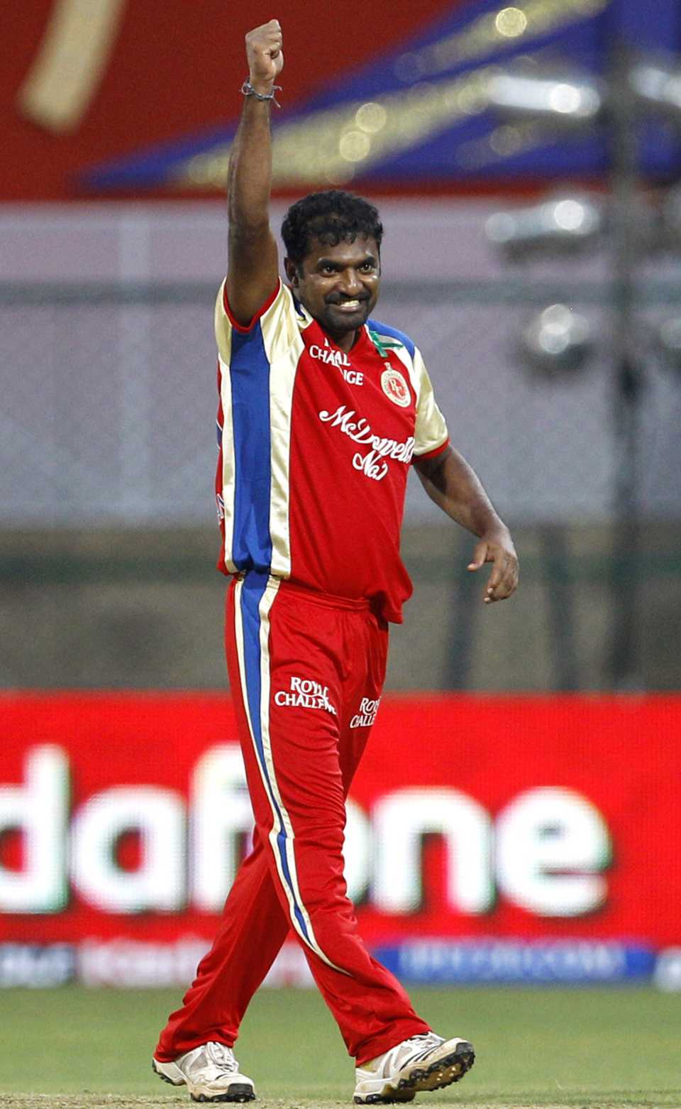 Muttiah Muralitharan picked up three wickets, Royal Challengers Bangalore v Delhi Daredevils, IPL 2012, Bangalore, April 7, 2012