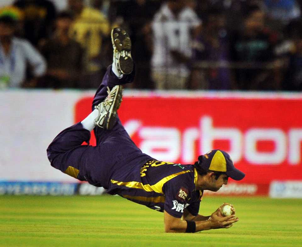 Gautam Gambhir takes a catch, Kolkata Knight Riders v Deccan Chargers, IPL, Cuttack, April 23, 2012