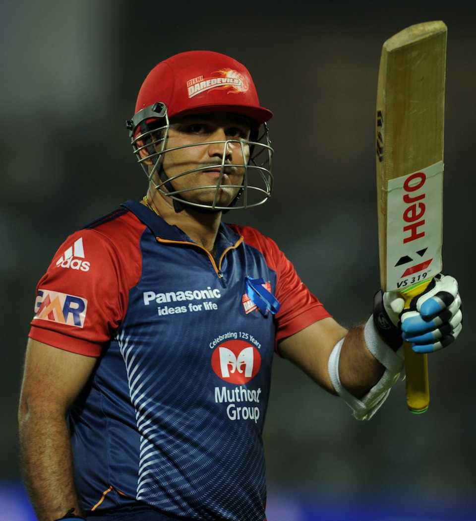 Virender Sehwag brings up his fifth consecutive half-century