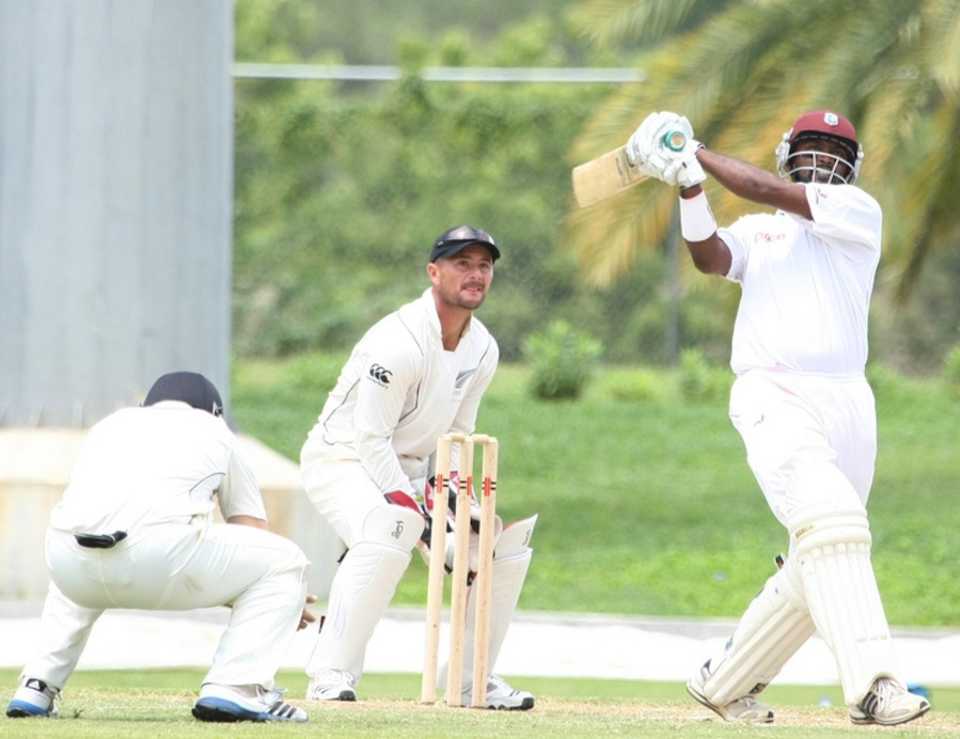 Narsingh Deonarine enroute to his century, West Indies Cricket Board President's XI v New Zealanders, Day two, Antigua, July 21, 2012