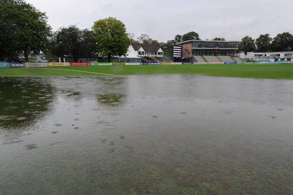 Heavy rain returned to New Road and prevented any play on day one