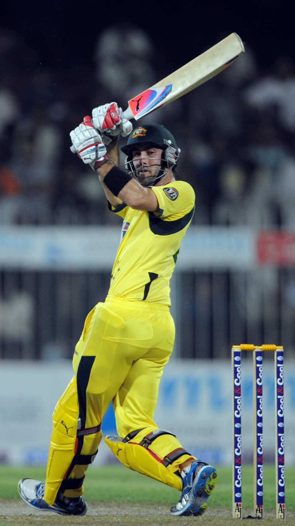 Glenn Maxwell clips one away fine, Pakistan v Australia, 1st ODI, Sharjah, August 28, 2012