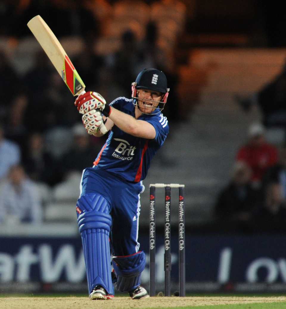 Eoin Morgan was named Man of the Match for his rapid half-century, England v South Africa, 3rd NatWest ODI, The Oval, August 31, 2012