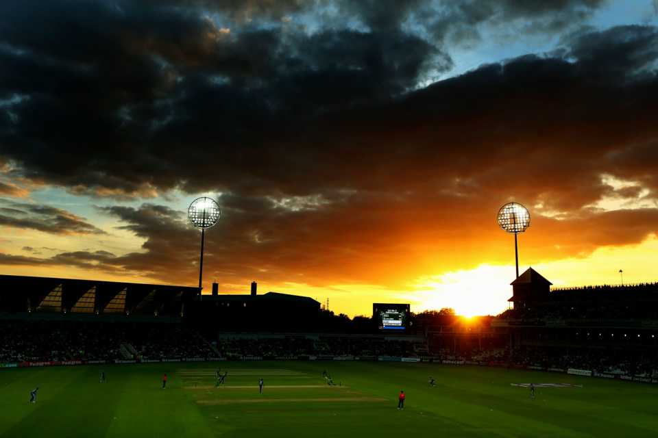 South Africa bat as the sun sets over Trent Bridge, England v South Africa, 5th NatWest ODI, Trent Bridge, September, 5, 2012