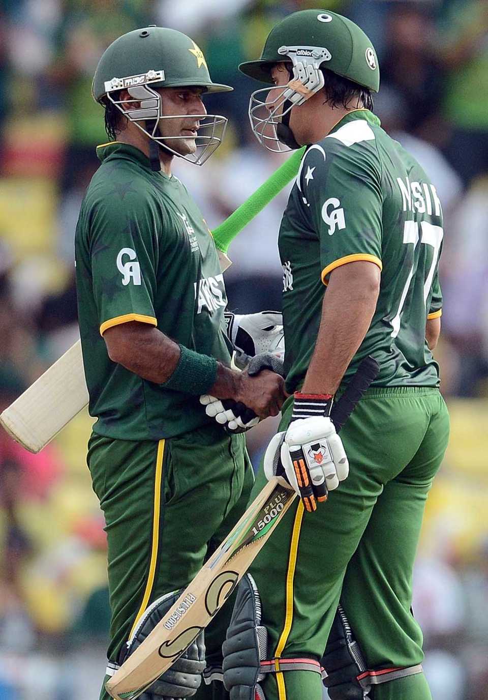 Mohammad Hafeez and Nasir Jamshed were involved in a 76-run stand, New Zealand v Pakistan, World T20 2012, Group D, Pallekele, September, 23, 2012