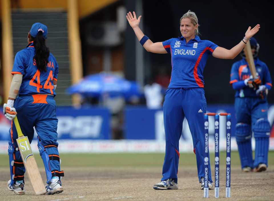 Katherine Brunt's four overs cost just 16, England Women v India Women, Women's World T20, Group A, Galle, September, 29, 2012