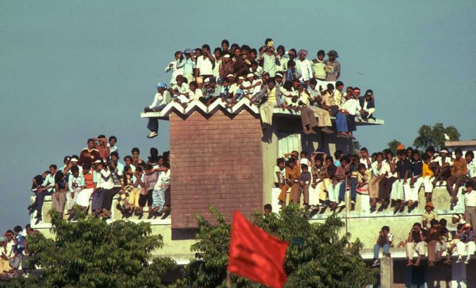 The crowd inside the Sardar Vallabhai Patel Stadium in Ahmedabad