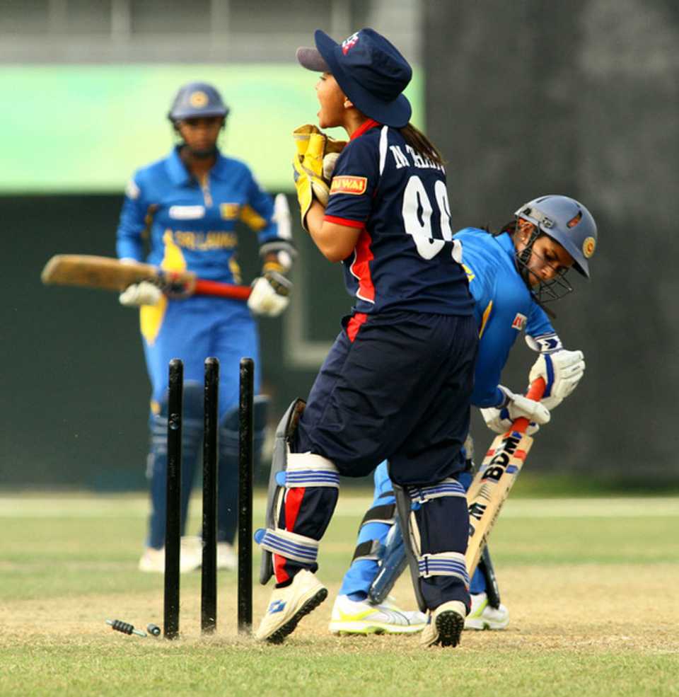 Action from the match between Nepal and Sri Lanka in the ACC Women's T20 Asia Cup