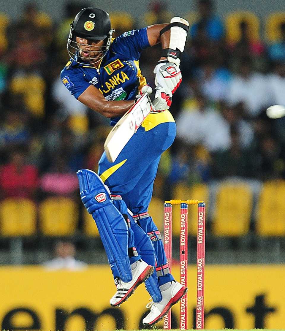 Dinesh Chandimal tucks a delivery away towards the leg side