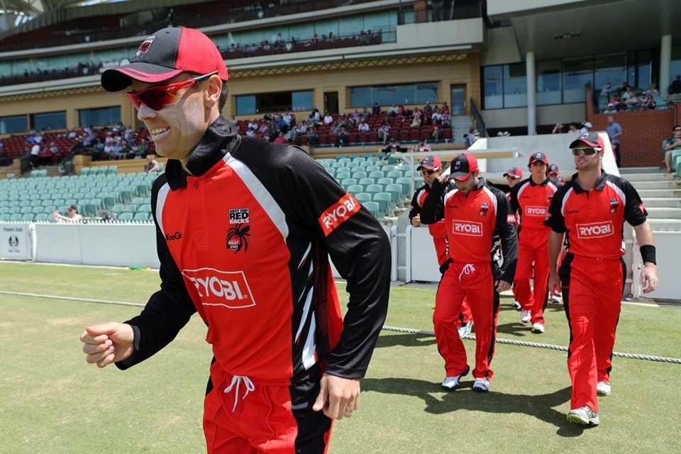Johan Botha leads the Redbacks out on to the field
