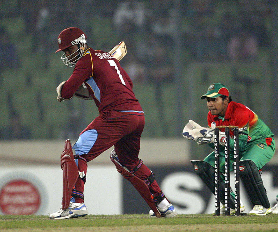 Marlon Samuels played a patient knock of 126, Bangladesh v West Indies, 3rd ODI, Mirpur, December 5, 2012