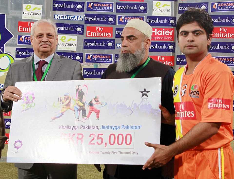 Ahmed Shehzad was the man of the match for Lahore Lions, Lahore Lions v Sialkot Stallions, Faysal Bank T-20 Cup 2012-13, Lahore, December 7, 2012