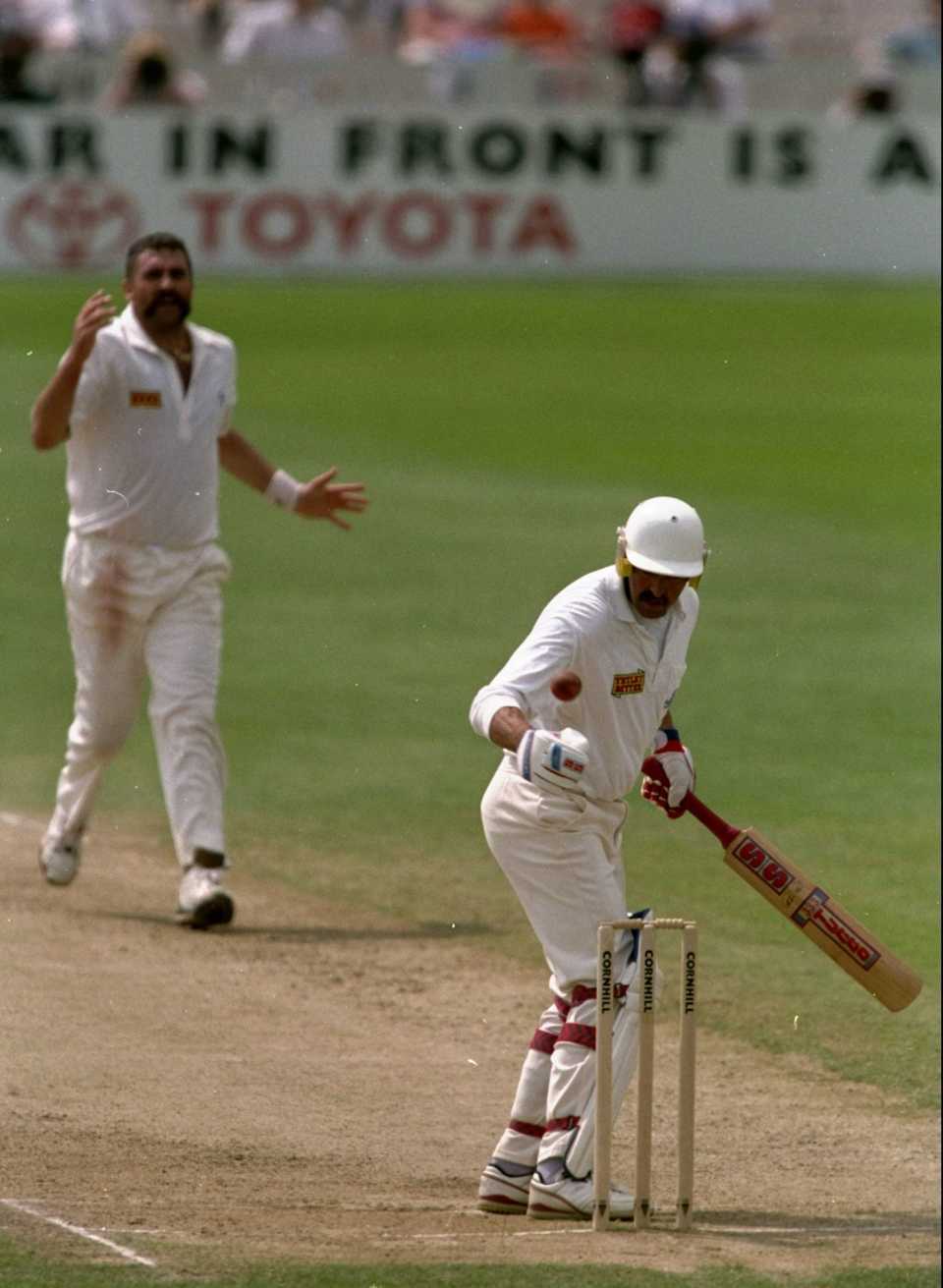 Graham Gooch handles the ball, England v Australia, 1st Test, Old Trafford, 5th day, June 7, 1993
