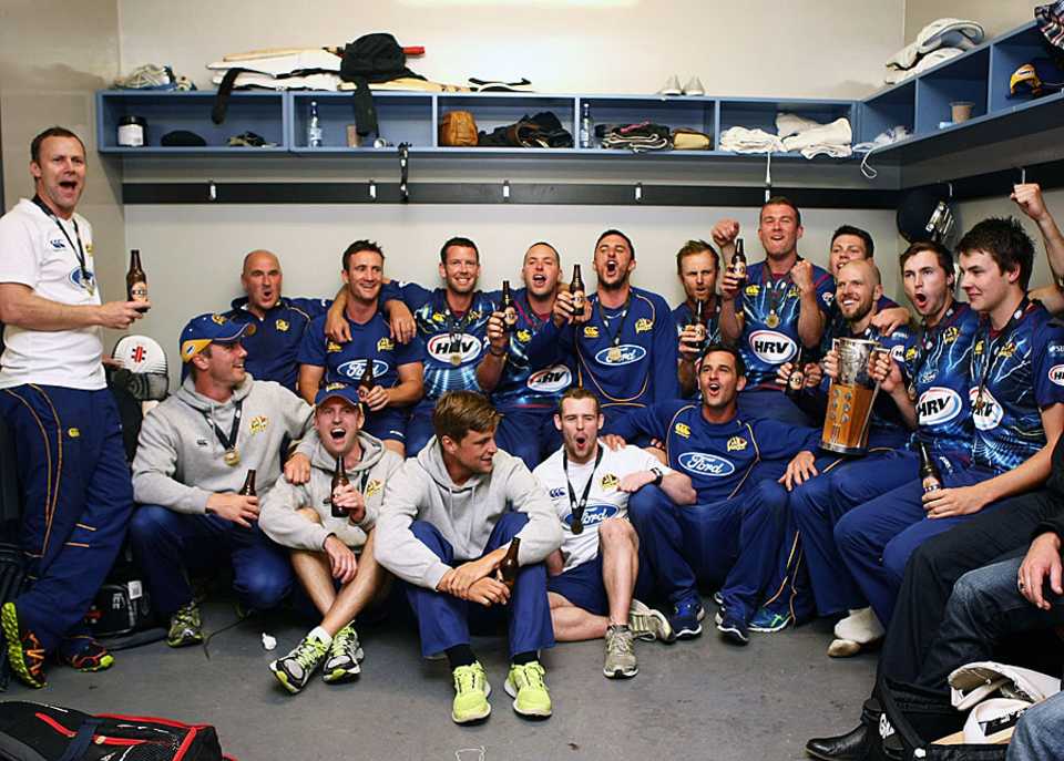 Otago celebrate their HRV Cup victory
