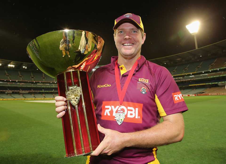 Queensland captain James Hopes with the Ryobi Cup