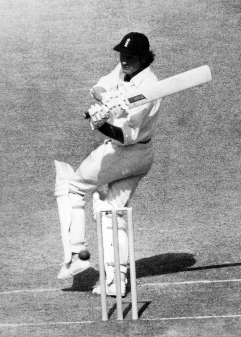 Mike Denness bats, England v India, second Test
