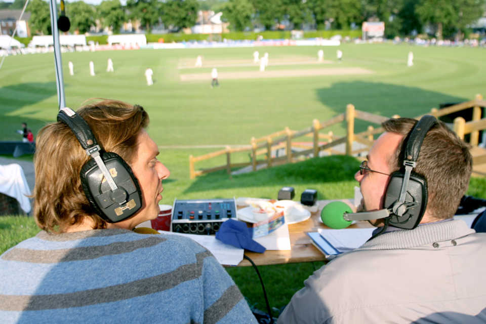 BBC Radio London commentators cover the county match, Surrey v Kent, County Championship Division One, 2nd day, Whitgift School, June 1, 2007
