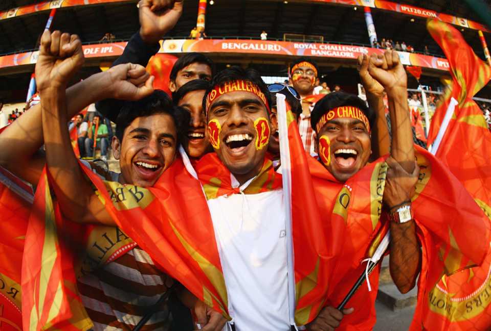 Royal Challengers Bangalore fans cheer for their team