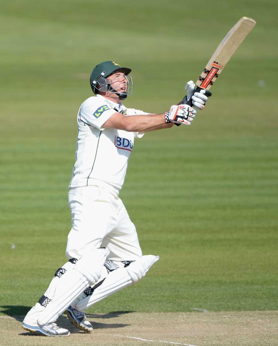 Paul Franks swats the ball away during his 70, Yorkshire v Nottinghamshire, County Championship, Division One, North Marine Road, 2nd day, June 6, 2013