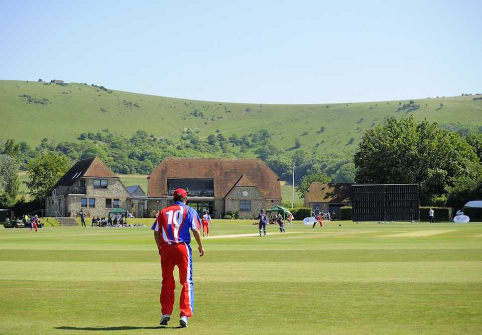 A view of the ground while a Jersey player fields