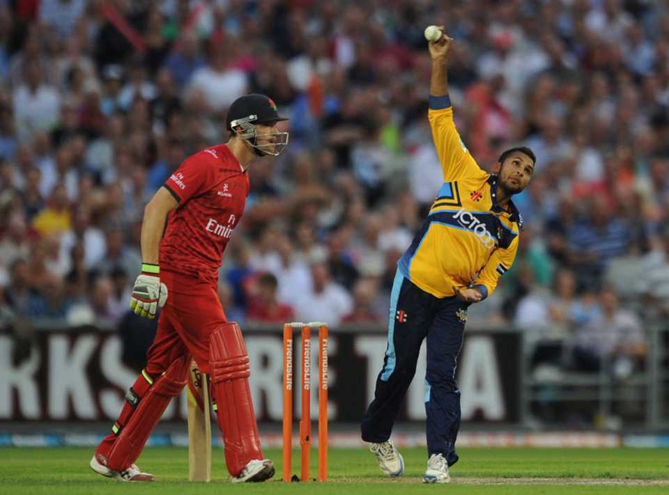Adil Rashid's three overs went for 39, Lancashire v Yorkshire, Friends Life t20, North Group, Old Trafford, July, 24, 2013