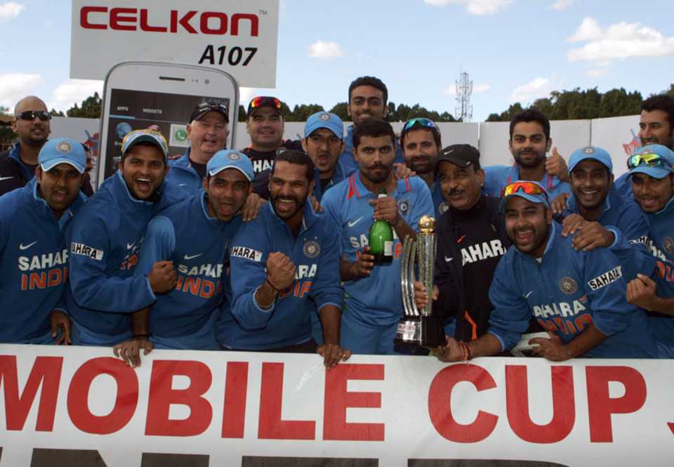 The victorious Indian team, Zimbabwe v India, 5th ODI, Bulawayo, August 3, 2013