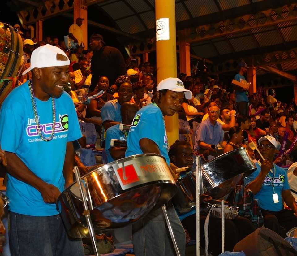 Calypso drummers get the crowd going, St Lucia Zouks v Antigua Hawksbills, Caribbean Premier League, Gros Islet, August 6, 2013 