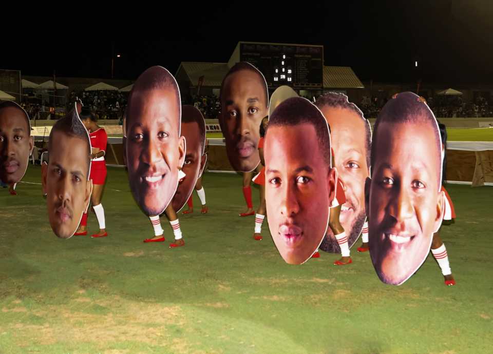 Performers show off some striking props at the Caribbean Premier League