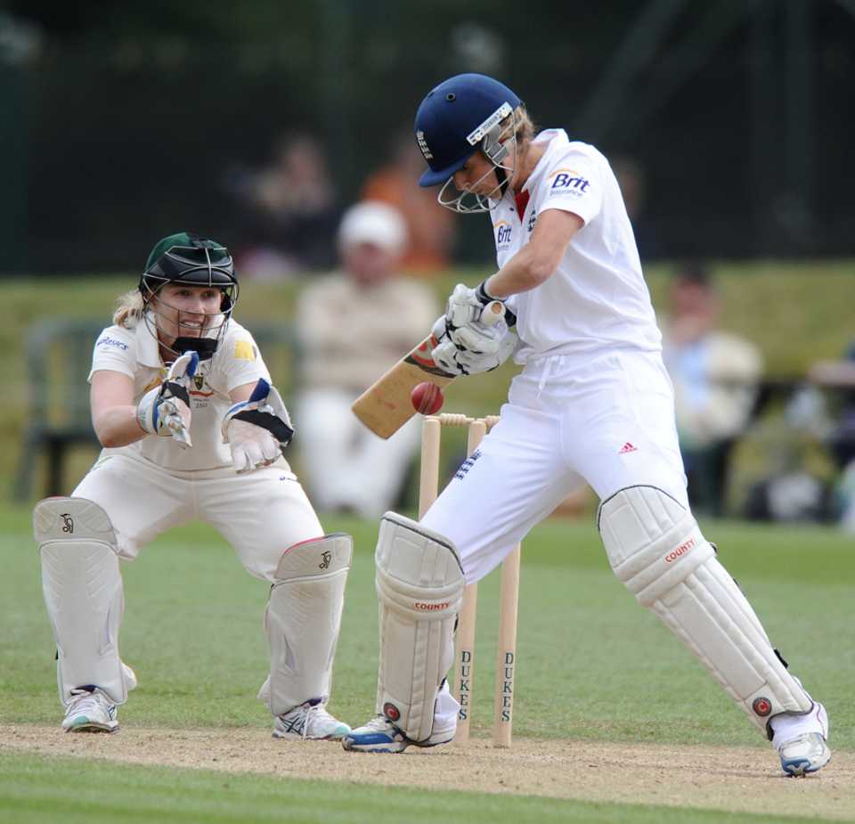 Charlotte Edwards was at the crease when the Test was drawn