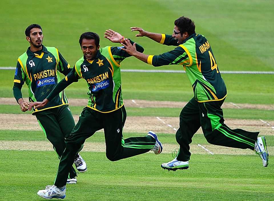 Mohammed Aftab and his team-mates celebrate