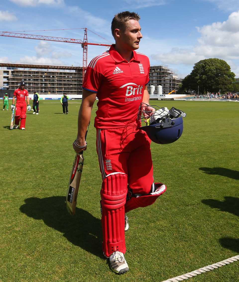 Luke Wright walks back after his 68-ball 143, England Lions v Bangladesh A, 1st unofficial ODI, Bristol, August 20, 2013