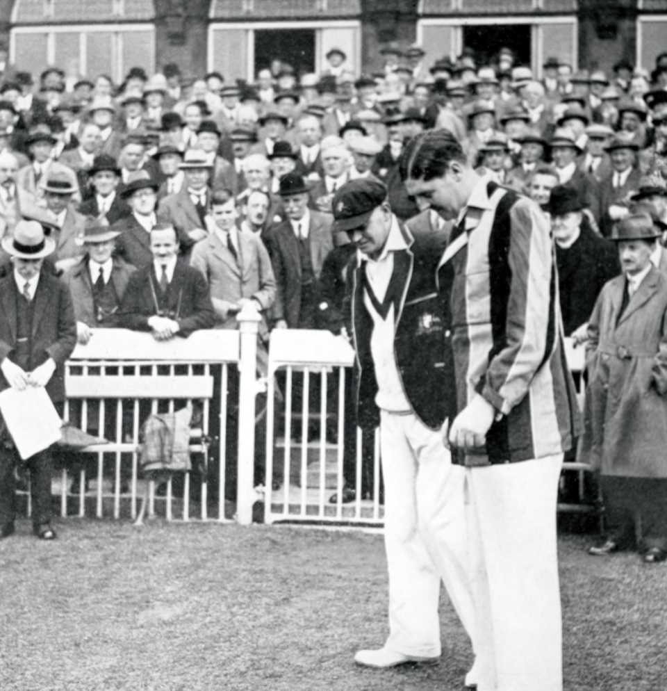 Bill Woodfull and Percy Chapman at the toss, England v Australia, 4th Test, Old Trafford, 1st day, July 25, 1930