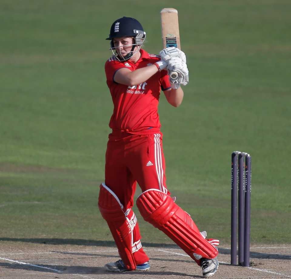 Heather Knight slaps one to the leg side