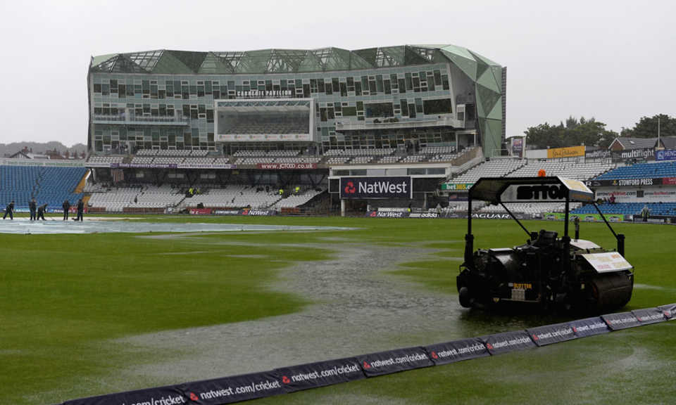 Pools of water collected on the outfield, England v Australia, 1st NatWest ODI, September 6, 2013