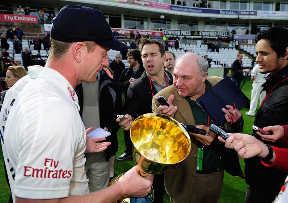 Paul Collingwood speaks to reporters, County Championship, Division One, Chester-le-Street, 3rd day, September 19, 2013