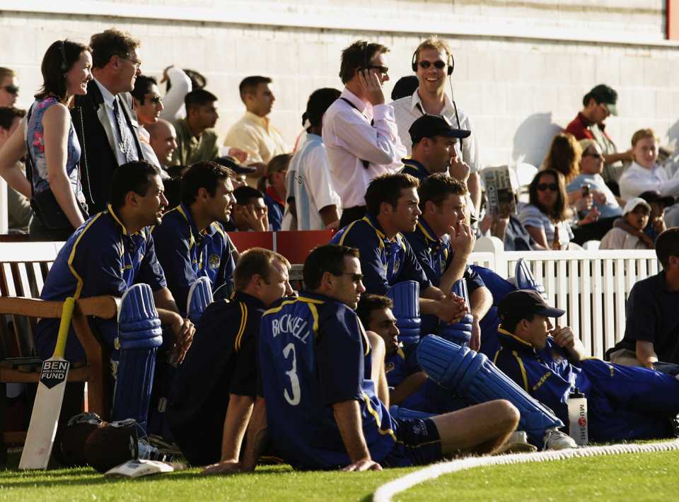 Surrey players look on from the boundary, Surrey v Middlesex, Twenty20 Cup, The Oval, June 3, 2003