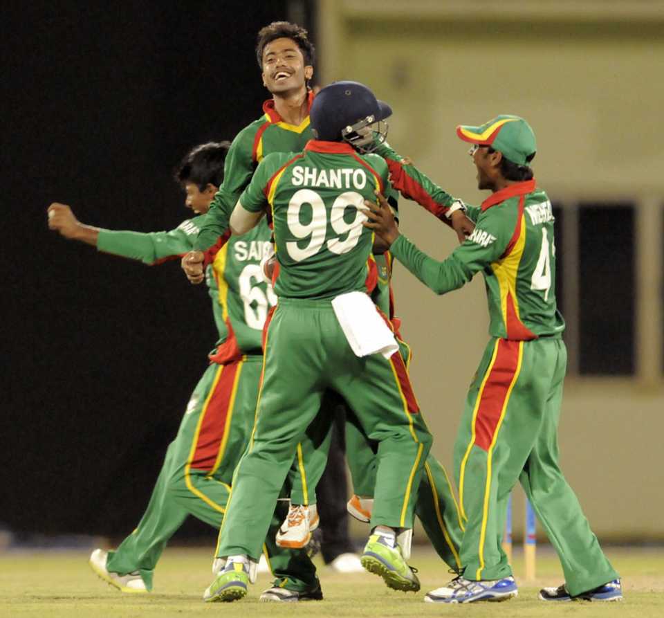 Jubair Hossain took a hat-trick to finish with figures of 3 for 7