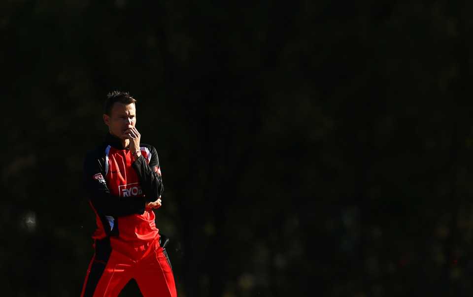 South Australia captain Johan Botha looks on