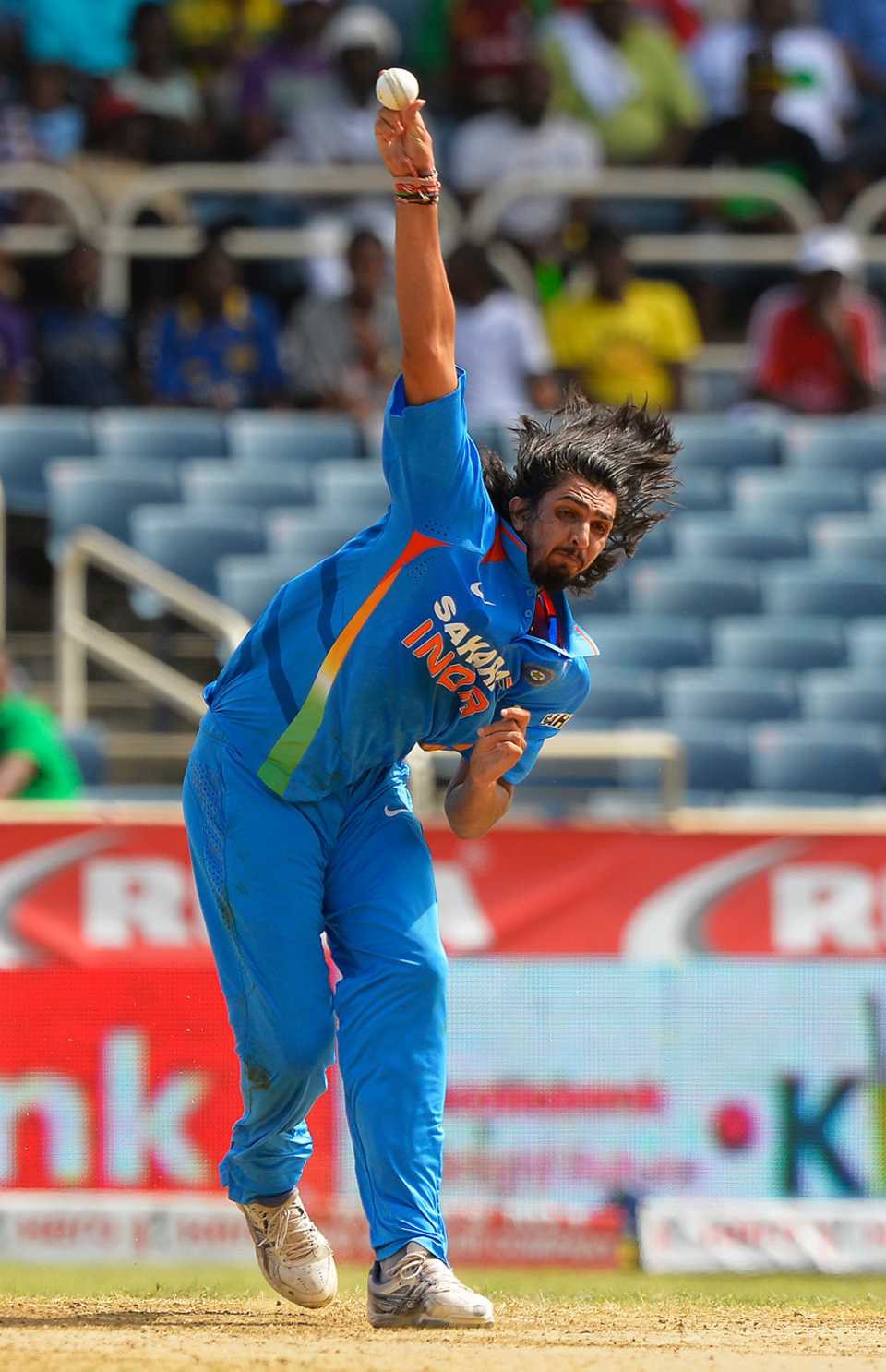 Ishant Sharma bowls, West Indies v India, second ODI, Kingston, June 30, 2013