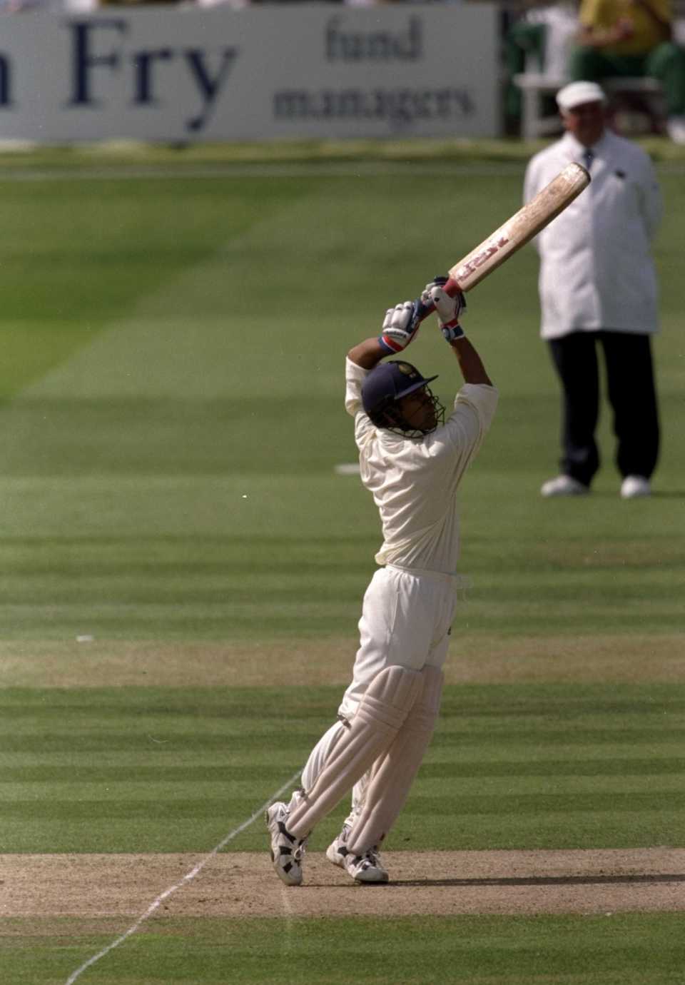 Sachin Tendulkar strikes a classical pose during his hundred, MCC v Rest of the World XI, Princess of Wales Memorial Match, Lord's, July 18, 1998