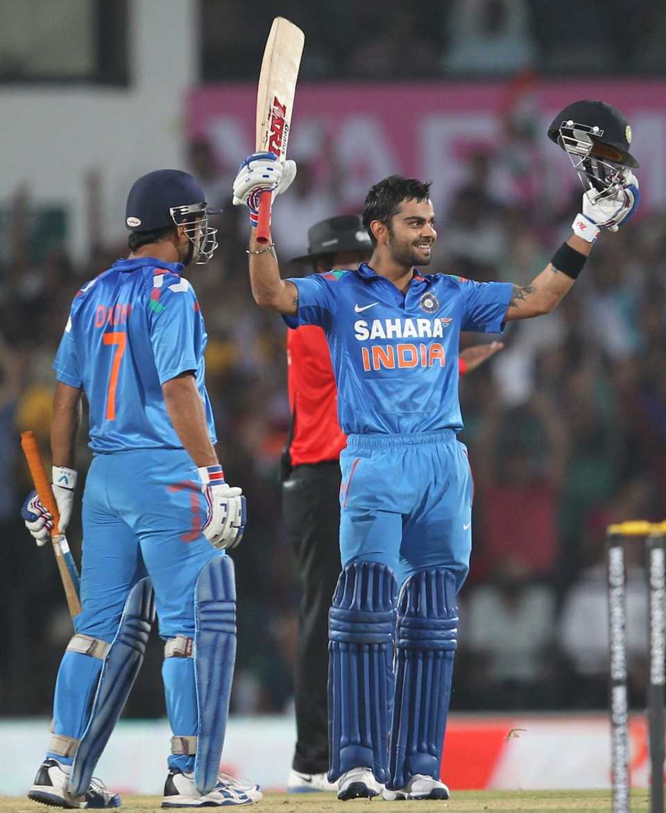 Virat Kohli brought up his hundred off 61 balls, India v Australia, 6th ODI, Nagpur, October 30, 2013