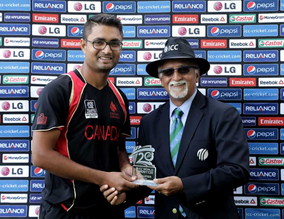 Harvir Baidwan was Man of the Match for his 4 for 23
