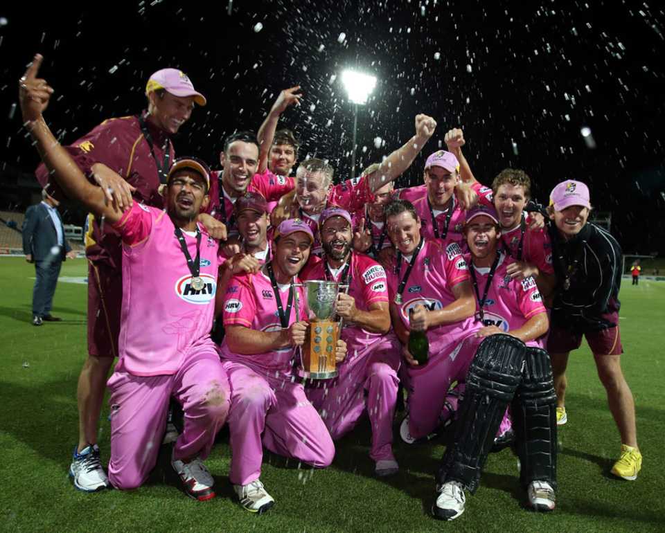 A victorious Northern Districts side with the HRV trophy