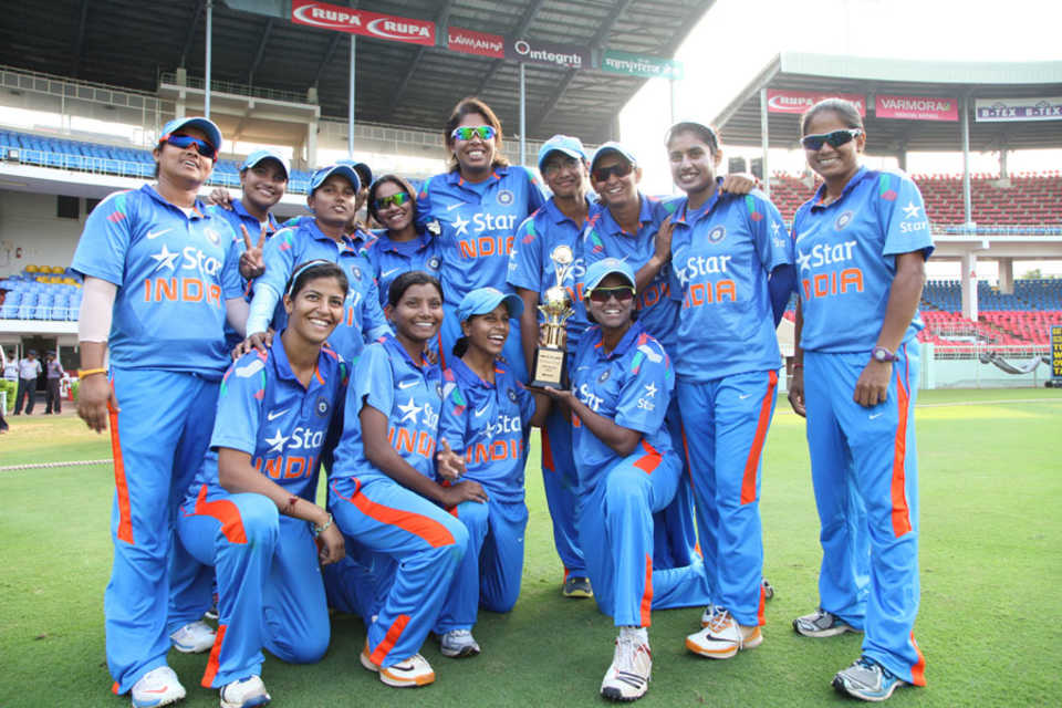 The victorious India team after sweeping the series 