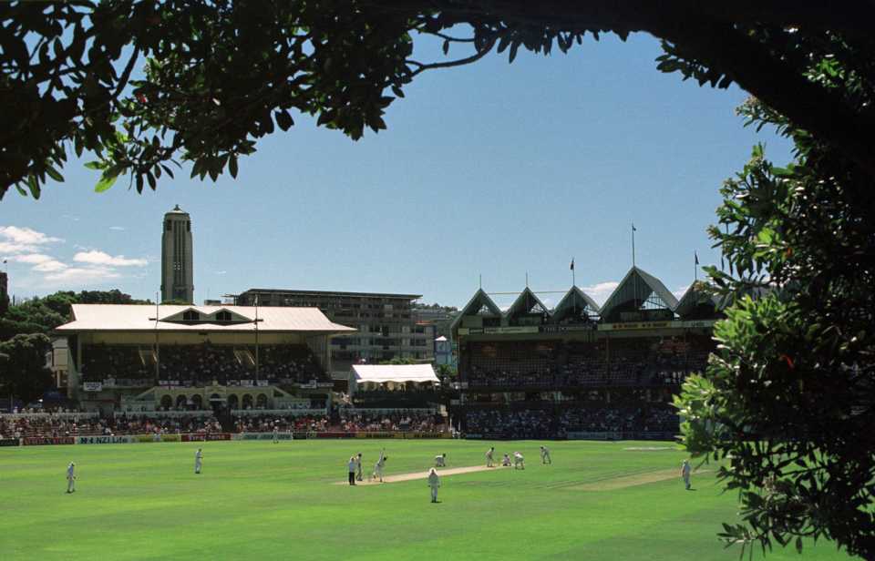 A view of the day's play at the Basin, New Zealand v England, 2nd Test, Wellington, 2nd day, February 7, 1997