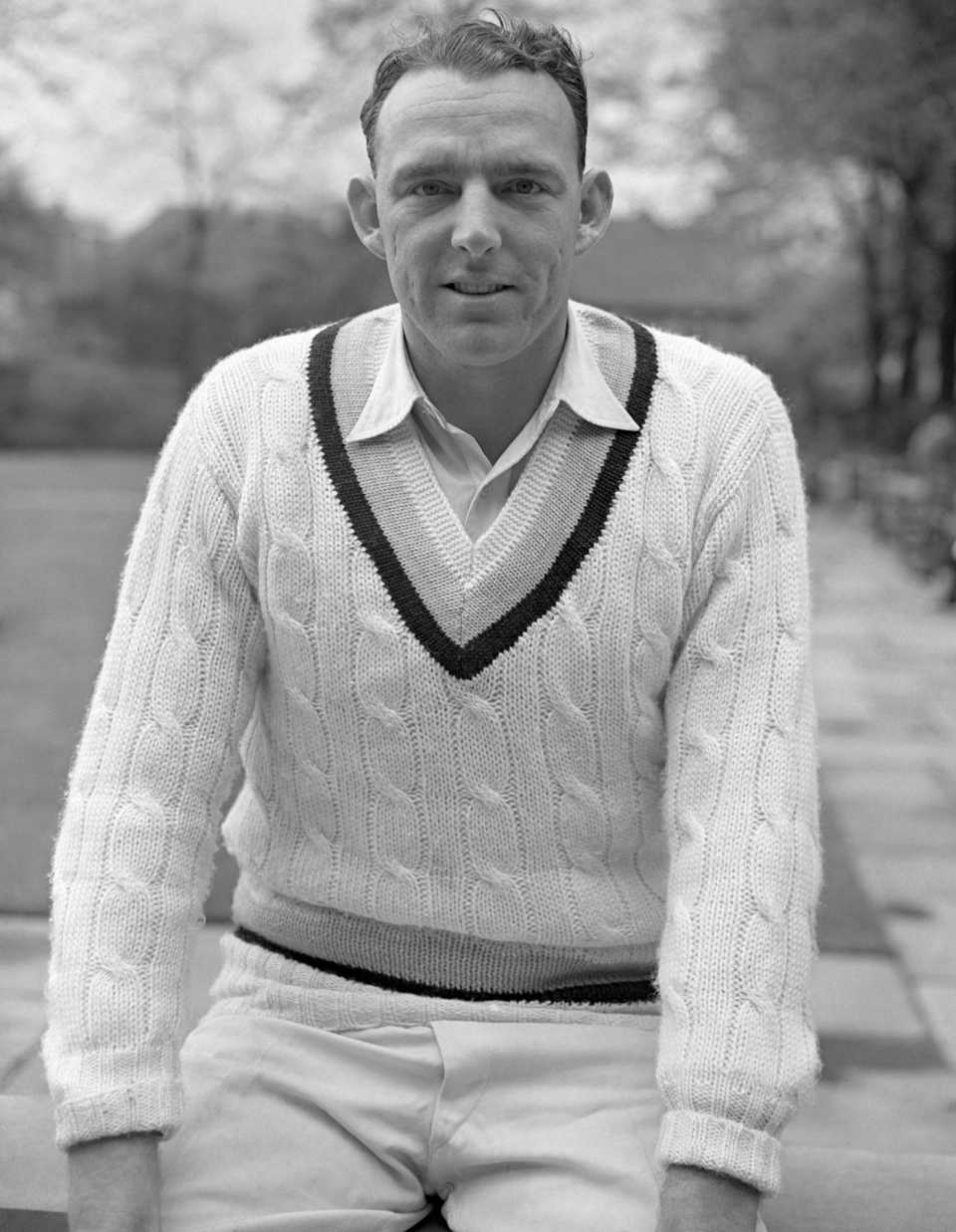 Bob Appleyard poses for a photo during Yorkshire's match against the MCC