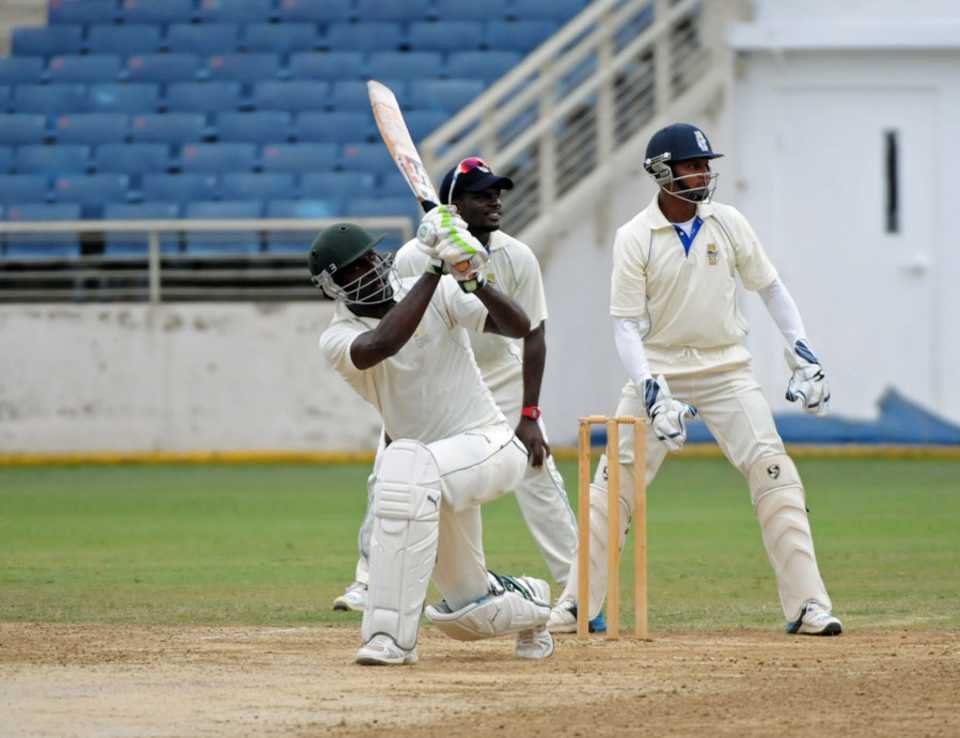 Jamie Merchant hits out during his 37, Jamaica v Barbados, Regional Four Day Competition, Kingston, March 31, 2014
