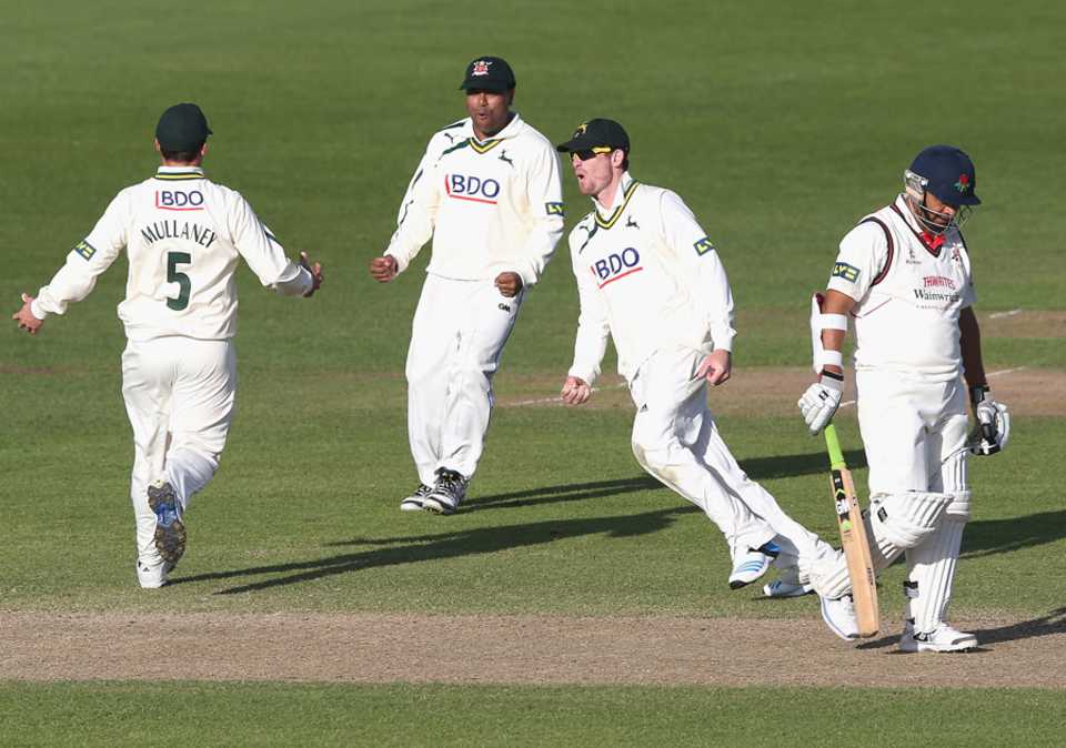 Ashwell Prince was last man out as Notts celebrate
