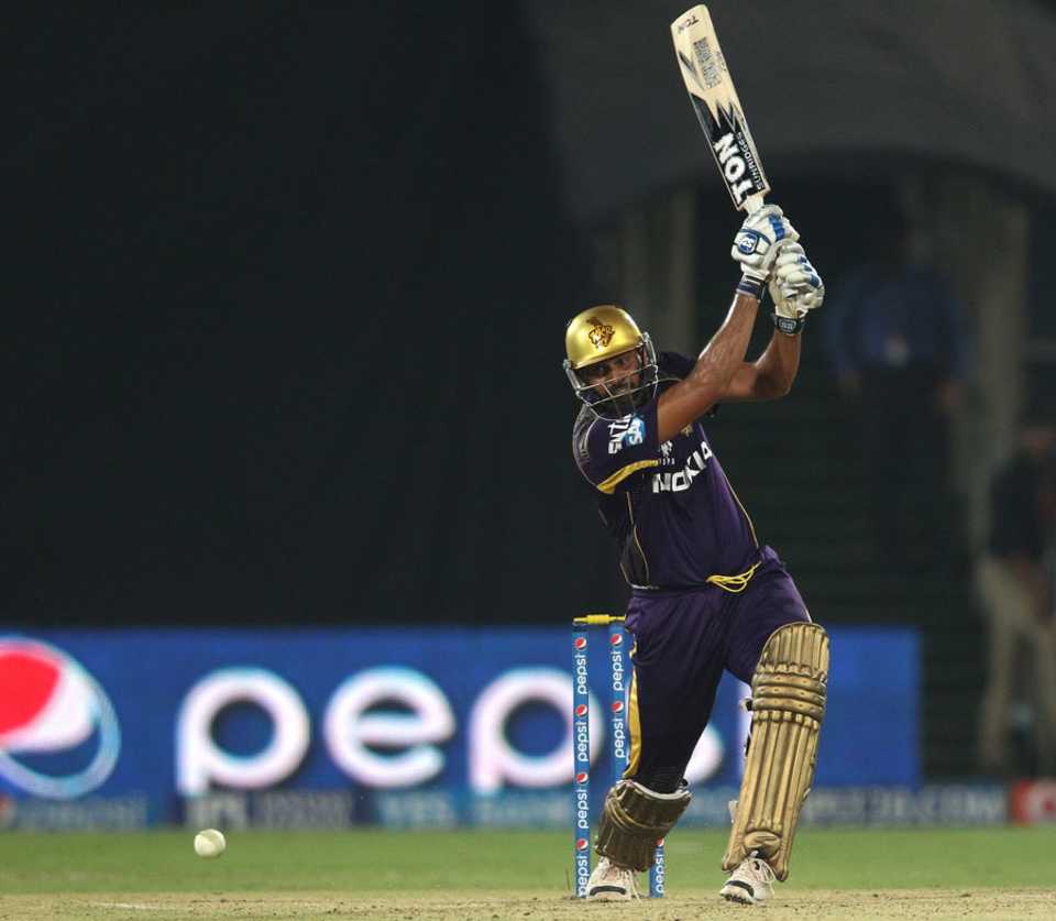 Yusuf Pathan powers the ball through the off side