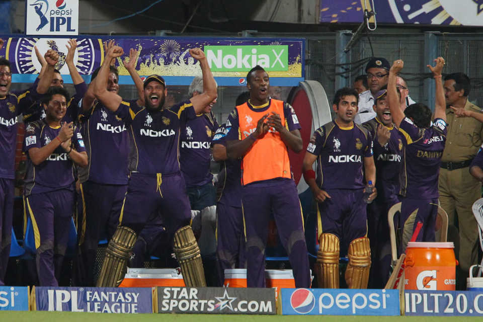 Yusuf Pathan leads his team's celebrations after claiming second place